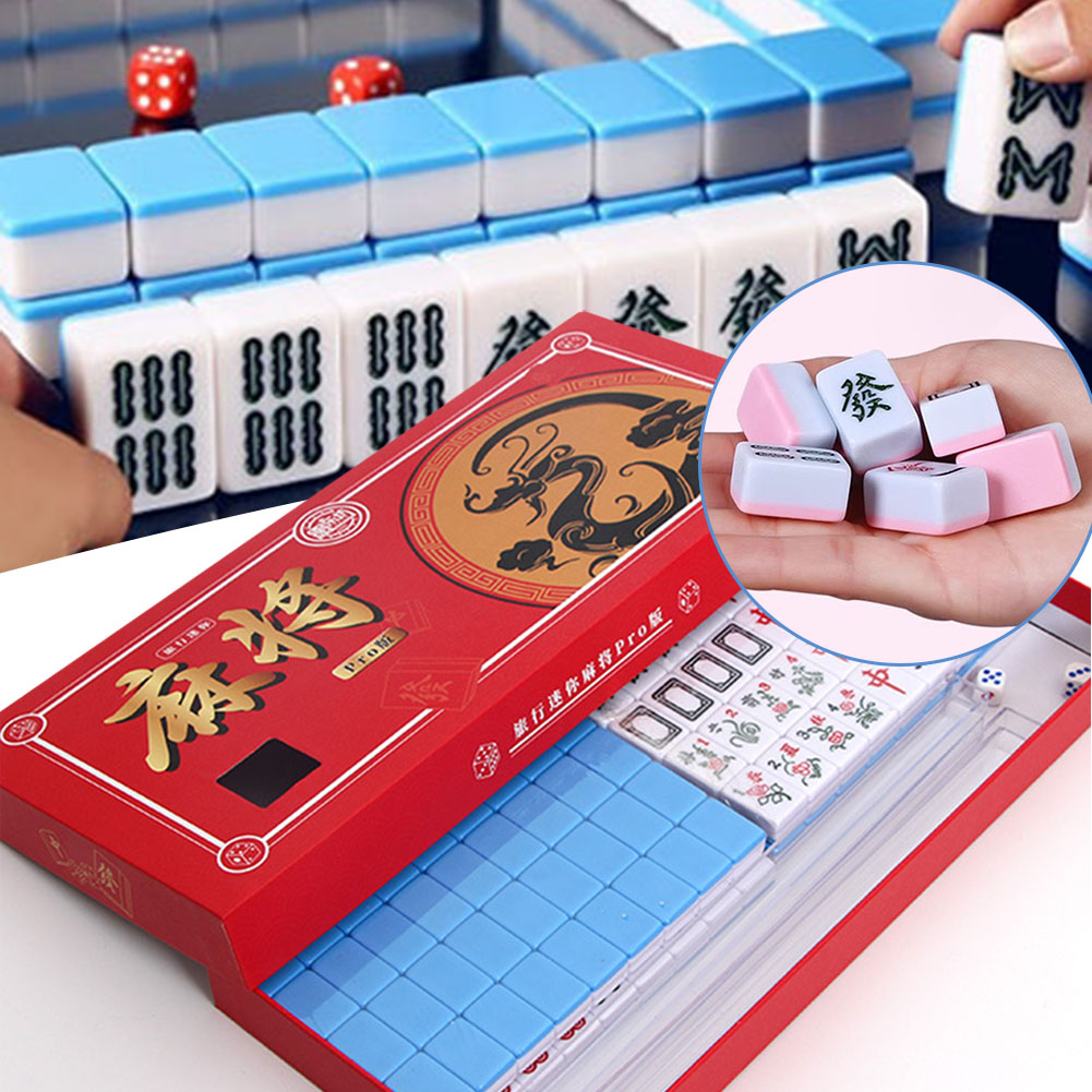 Board Game Mahjong - Mini mahjong de viagem portátil conjunto