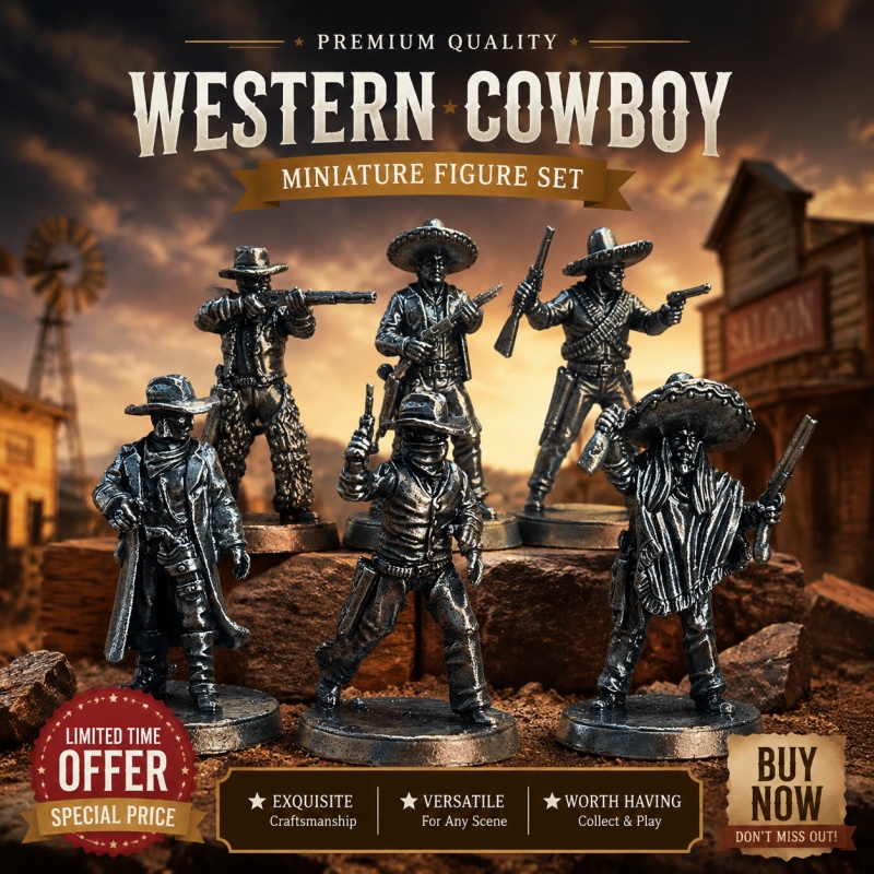 Board Game Wild Wild - Miniaturas de Metal de Cowboy do