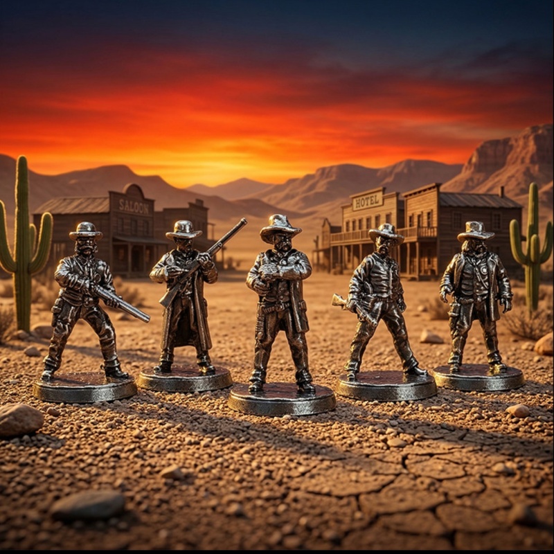 Board Game Wild Wild - Conjunto de Miniaturas de Metal do